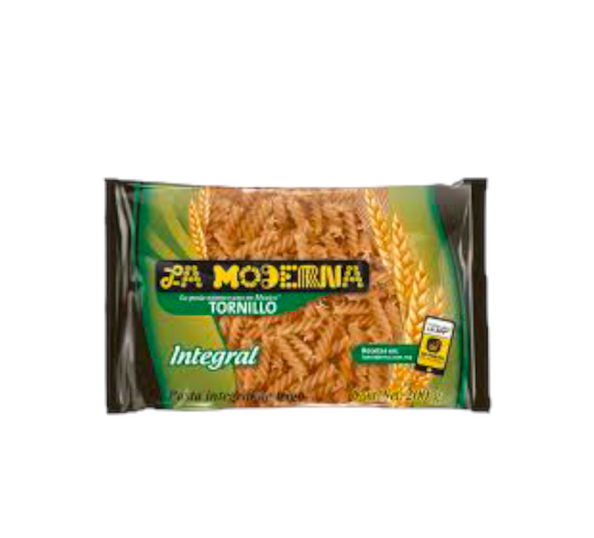 Pasta integral de fusilli 200 g